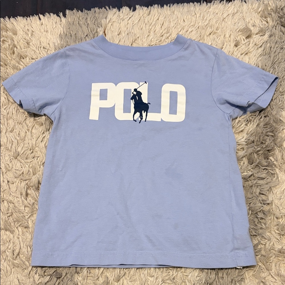 Polo by Ralph Lauren Light Blue Logo Tee with Navy Polo Player